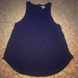 Black tank with zipper in back.